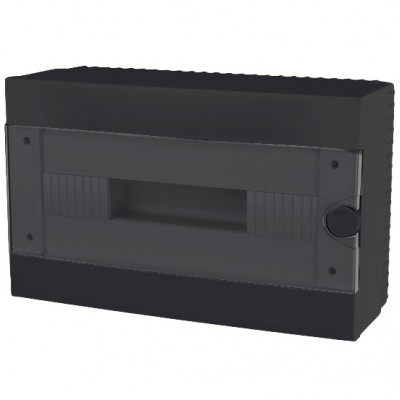 Πίνακας Επίτοιχος Πλαστικός 1Σειράς 16Στοιχείων IP40 Μαύρος Attis 60165BL